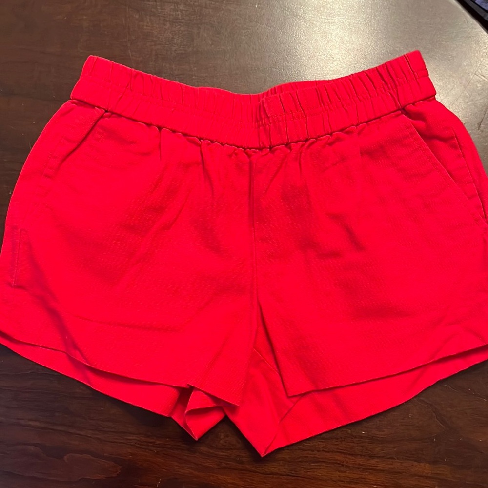5 for $35- J Crew 0 red pull on shorts